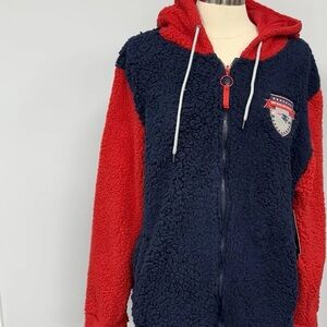 New England Patriots Sherpa Zip-Up Hoodie - New with Tags